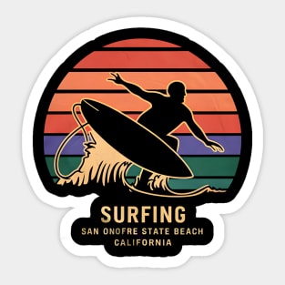 Surfing San Onofre State Breach California  | Surfing lover gifts Sticker